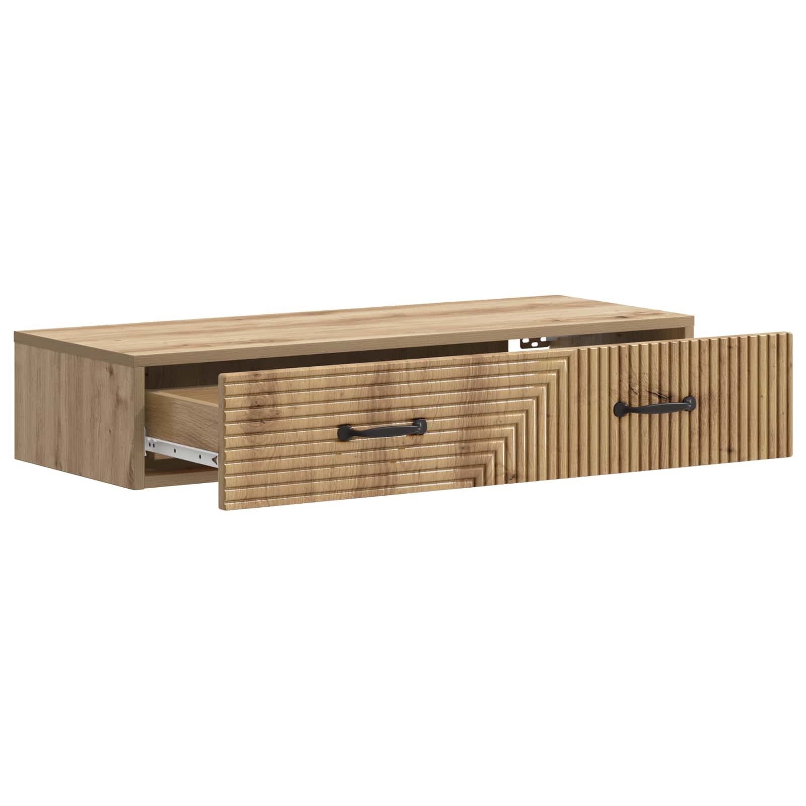 Wandmontage Zijtafel Artisanaal eiken 87,5 x 34,5 x 17 cm