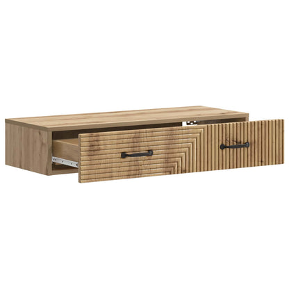 Wandmontage Zijtafel Artisanaal eiken 87,5 x 34,5 x 17 cm