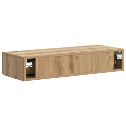 Wandmontage Zijtafel Artisanaal eiken 87,5 x 34,5 x 17 cm