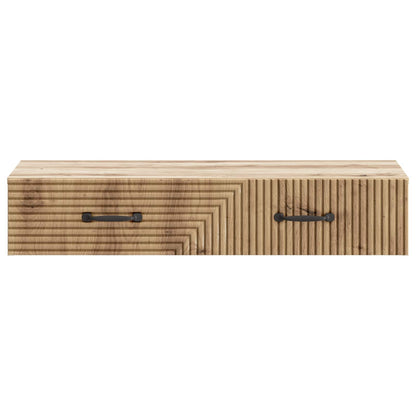 Wandmontage Zijtafel Artisanaal eiken 87,5 x 34,5 x 17 cm