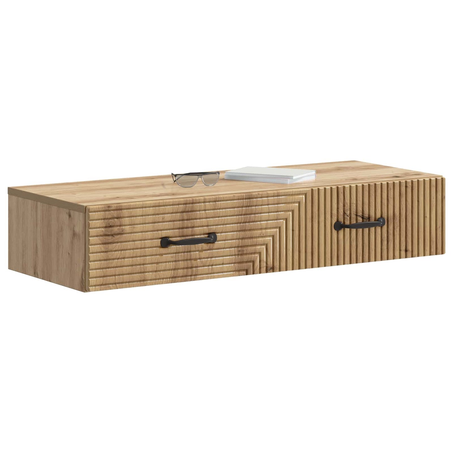 Wandmontage Zijtafel Artisanaal eiken 87,5 x 34,5 x 17 cm