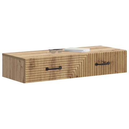 Wandmontage Zijtafel Artisanaal eiken 87,5 x 34,5 x 17 cm