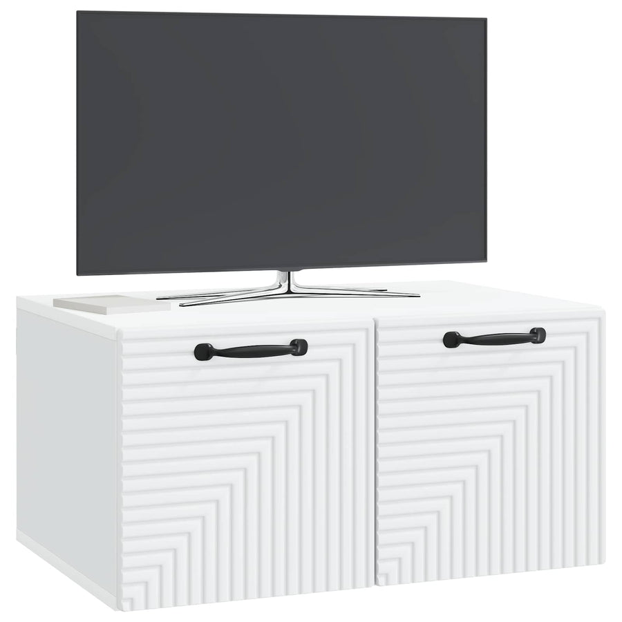 Wandbeugel TV-kast Wit 59,5 x 41 x 30 cm Bewerkt hout