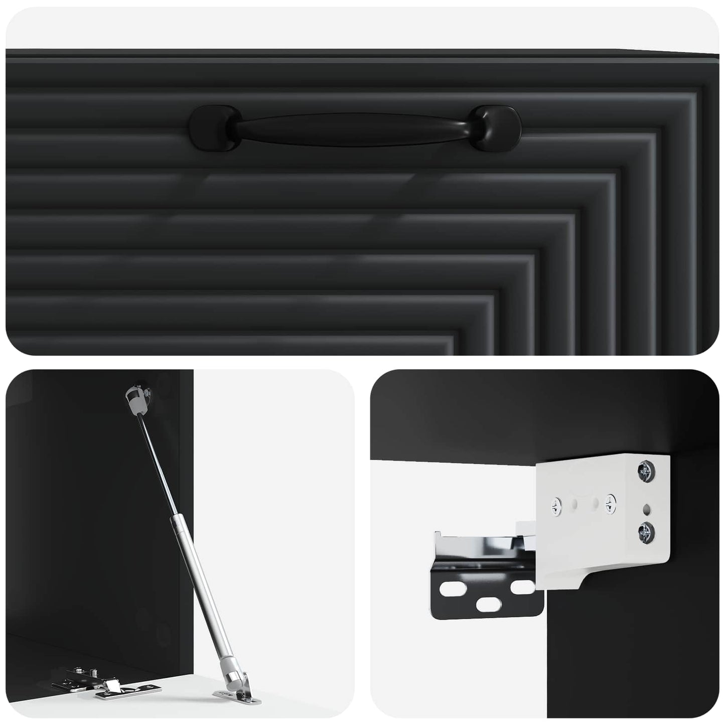 Wandbeugel TV-kast Zwart 59,5 x 41 x 30 cm Bewerkt hout