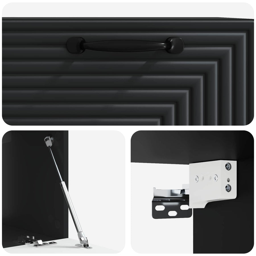 Wandbeugel TV-kast Zwart 59,5 x 41 x 30 cm Bewerkt hout