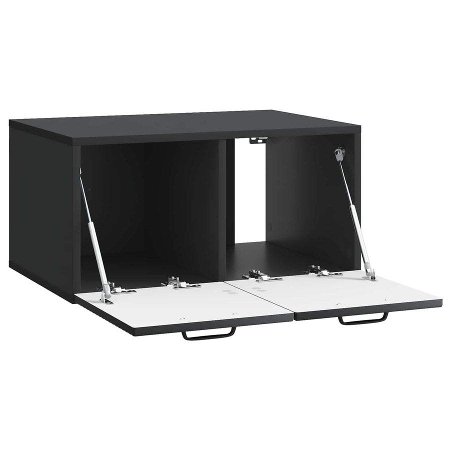 Wandbeugel TV-kast Zwart 59,5 x 41 x 30 cm Bewerkt hout