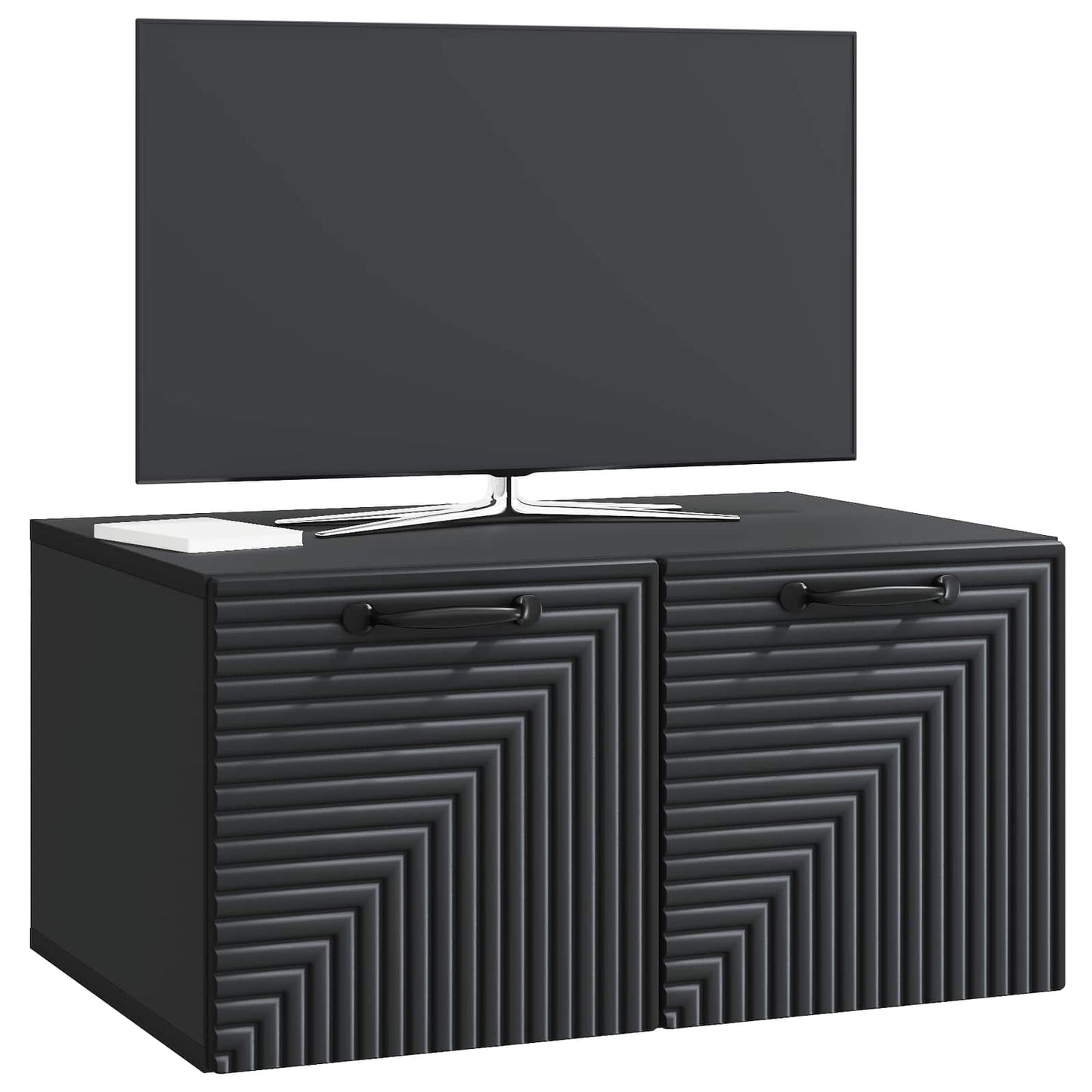 Wandbeugel TV-kast Zwart 59,5 x 41 x 30 cm Bewerkt hout