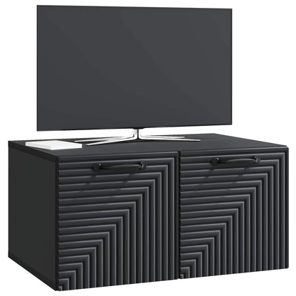 Wandbeugel TV-kast Zwart 59,5 x 41 x 30 cm Bewerkt hout