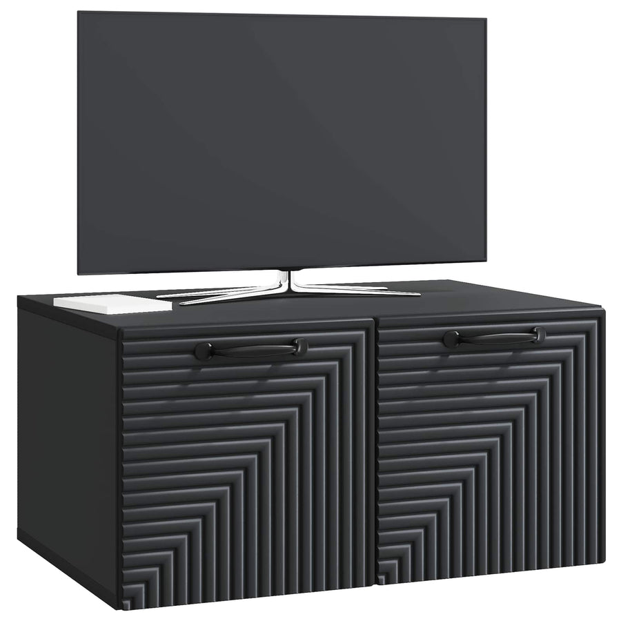 Wandbeugel TV-kast Zwart 59,5 x 41 x 30 cm Bewerkt hout
