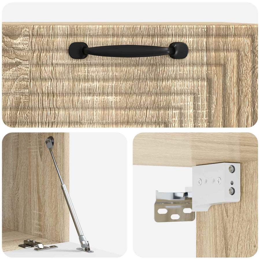 Wandbeugel TV-kast Sonoma Eiken 59,5 x 41 x 30 cm Bewerkt hout
