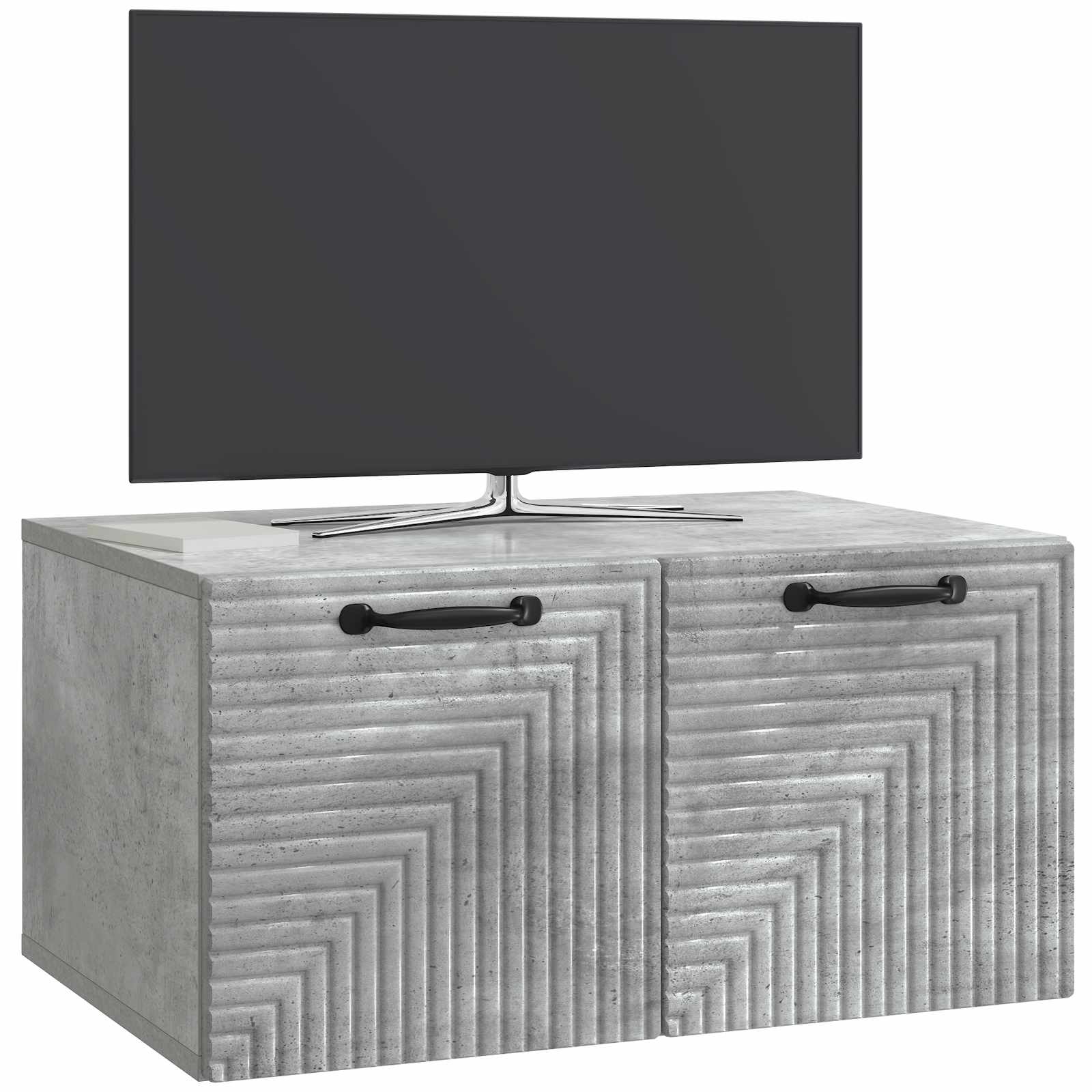 Wandbeugel TV-kast Betongrijs 59,5 x 41 x 30 cm Bewerkt hout