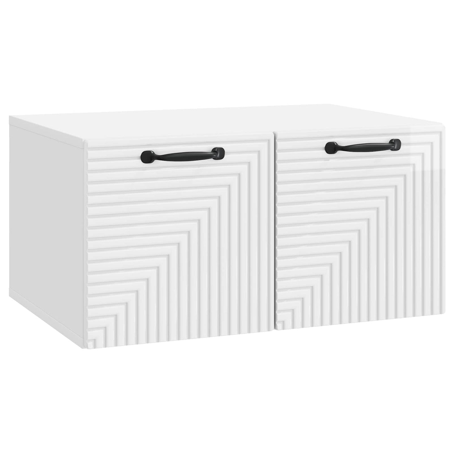 Wandbeugel TV-kast Hoogglans Wit 59,5 x 41 x 30 cm Bewerkt hout