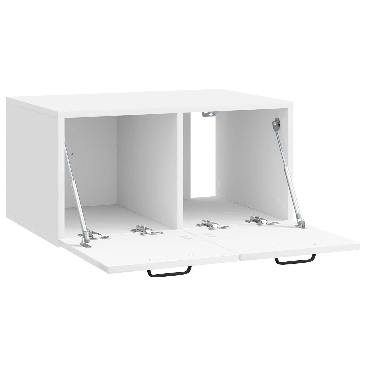 Wandbeugel TV-kast Hoogglans Wit 59,5 x 41 x 30 cm Bewerkt hout