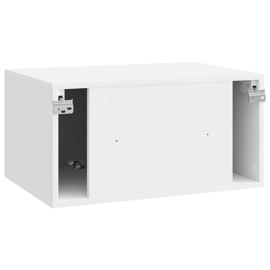 Wandbeugel TV-kast Hoogglans Wit 59,5 x 41 x 30 cm Bewerkt hout