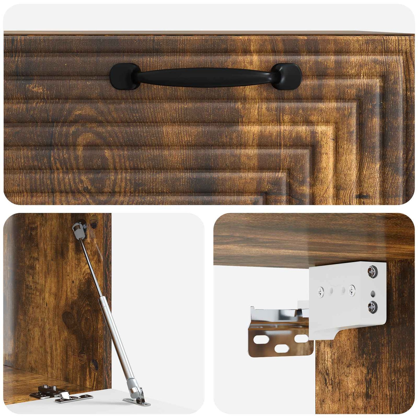Wandbeugel TV-kast Gerookt eiken 59,5 x 41 x 30 cm Bewerkt hout