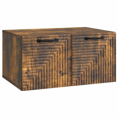 Wandbeugel TV-kast Gerookt eiken 59,5 x 41 x 30 cm Bewerkt hout