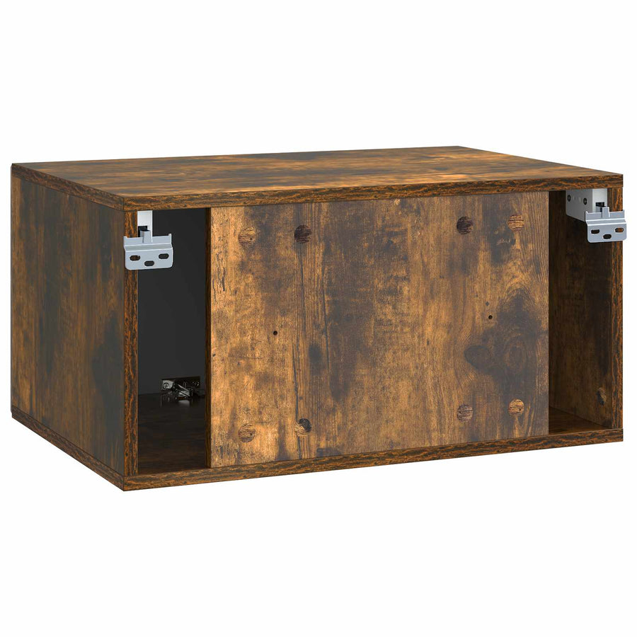 Wandbeugel TV-kast Gerookt eiken 59,5 x 41 x 30 cm Bewerkt hout