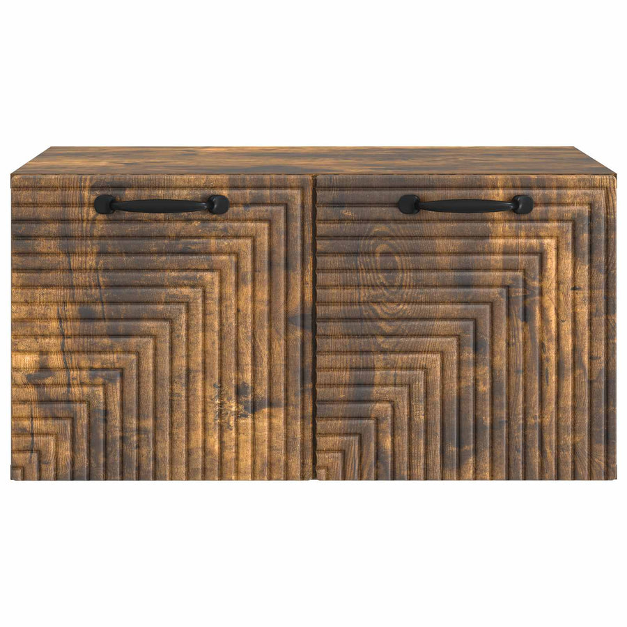 Wandbeugel TV-kast Gerookt eiken 59,5 x 41 x 30 cm Bewerkt hout