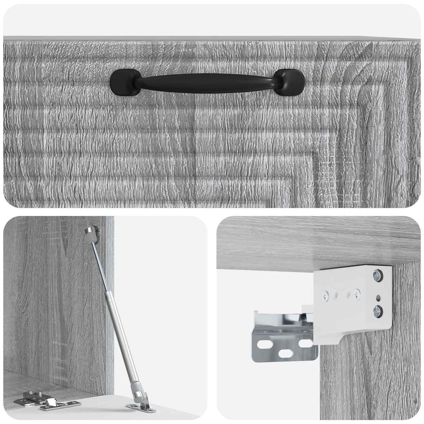 Wandbeugel TV-kast Grijs sonoma 59,5 x 41 x 30 cm Bewerkt hout
