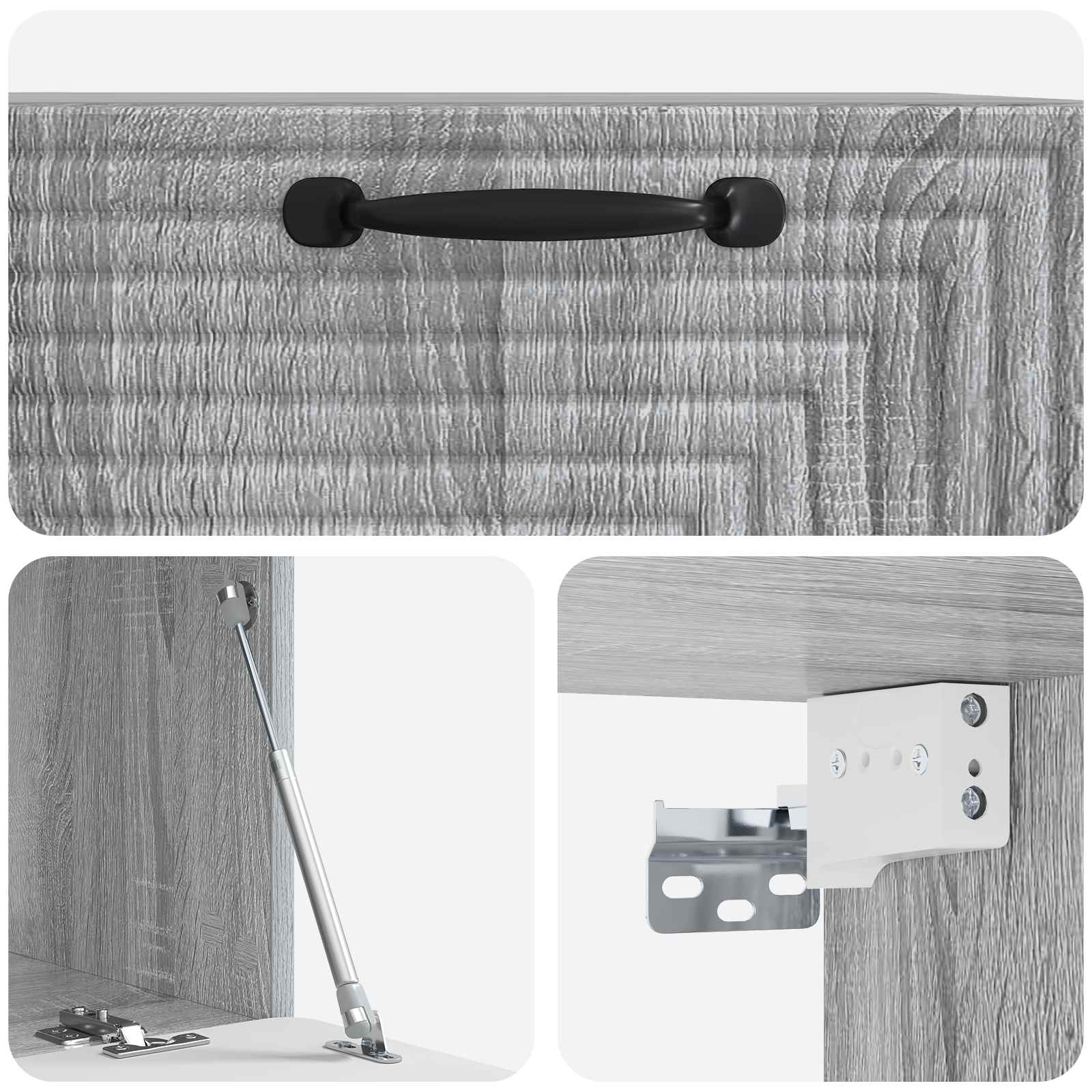 Wandbeugel TV-kast Grijs sonoma 59,5 x 41 x 30 cm Bewerkt hout
