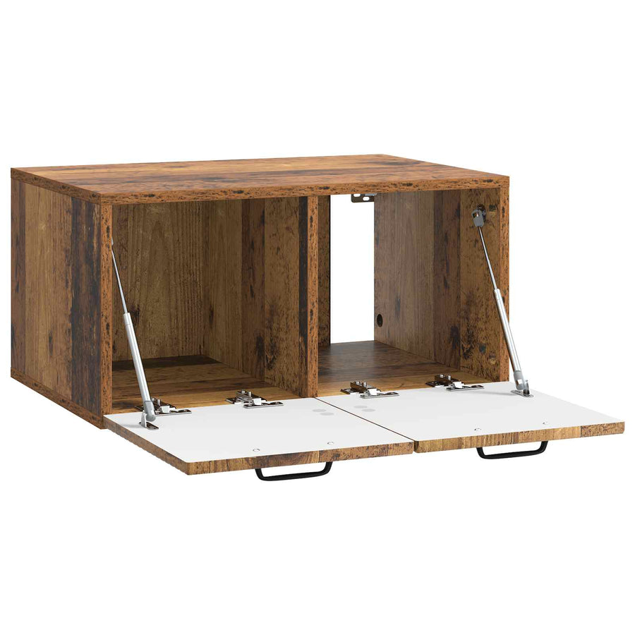 Wandbeugel TV-kast Oud hout 59,5 x 41 x 30 cm Bewerkt hout