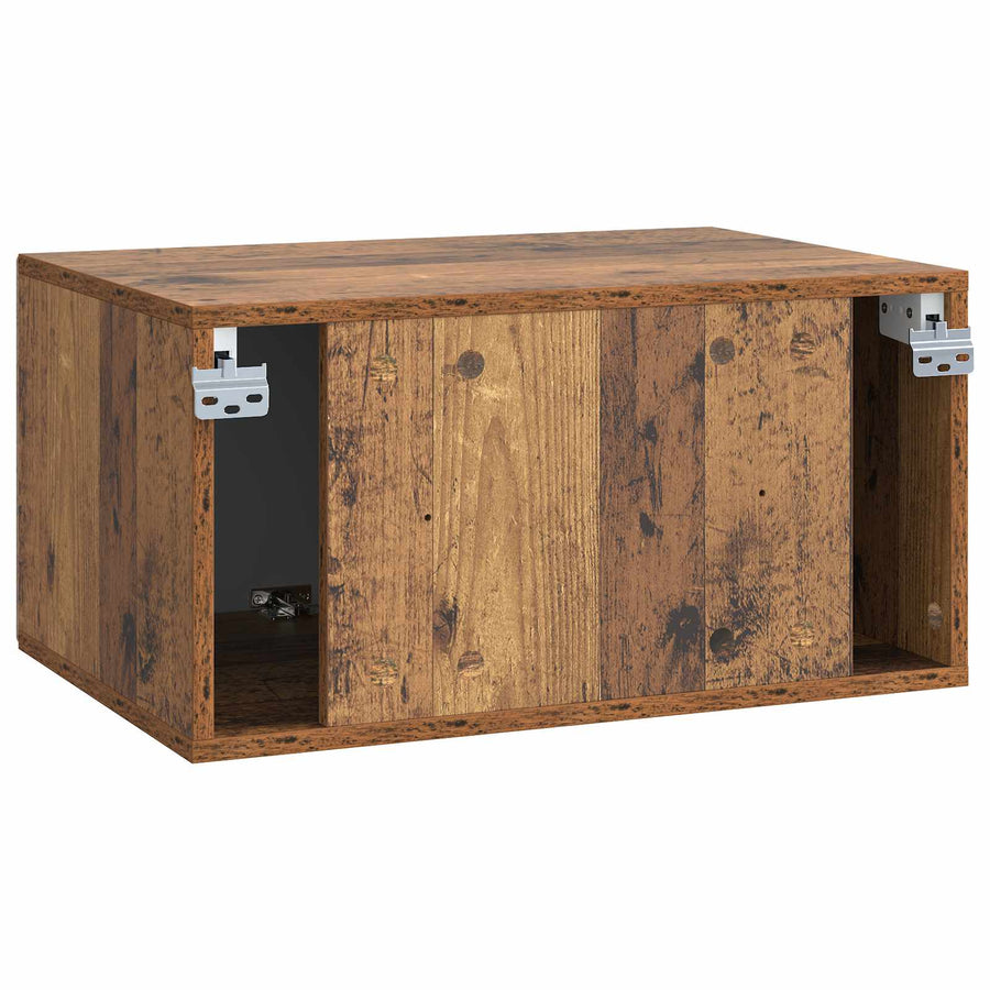 Wandbeugel TV-kast Oud hout 59,5 x 41 x 30 cm Bewerkt hout