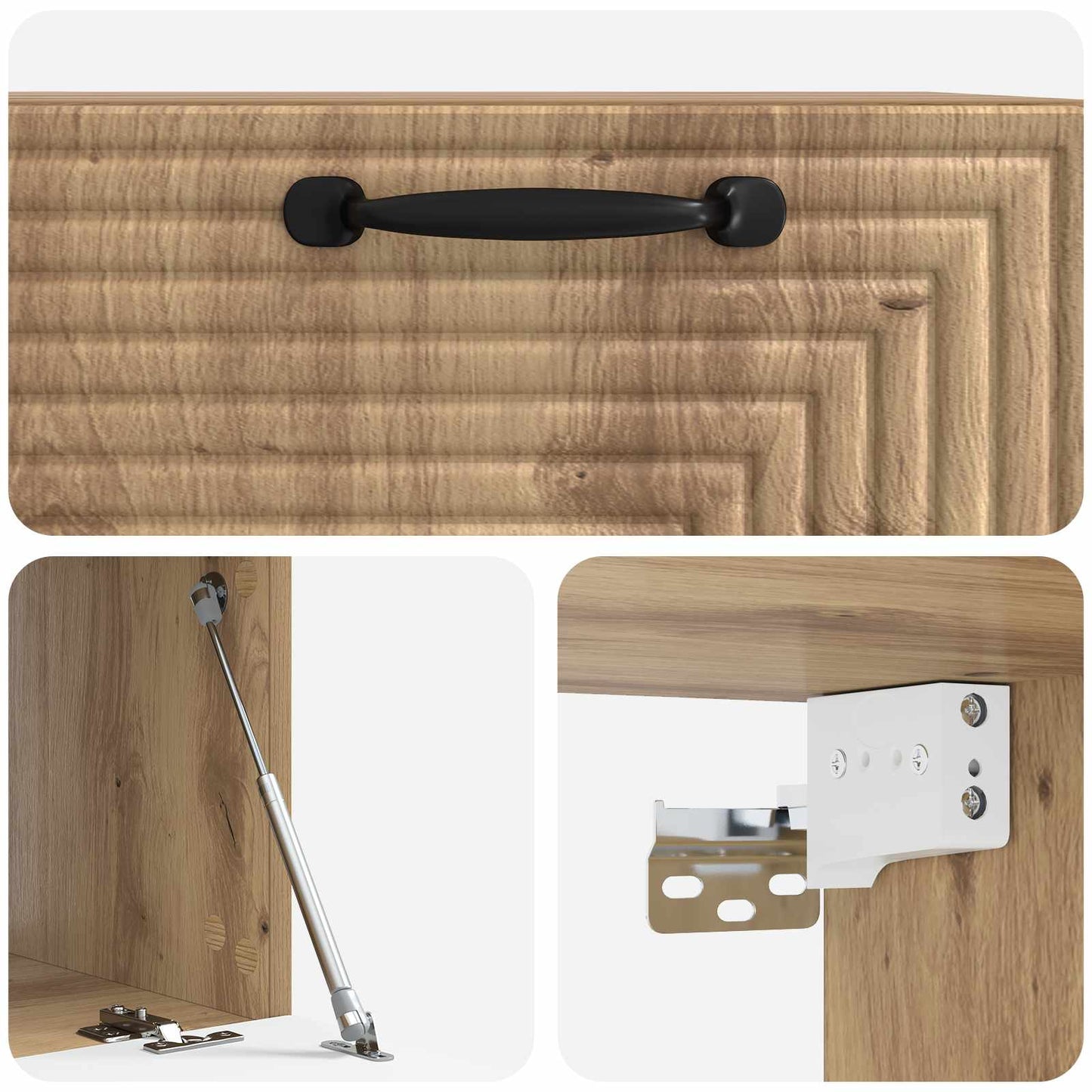 Wandbeugel TV-kast Artisanaal eiken 59,5 x 41 x 30 cm