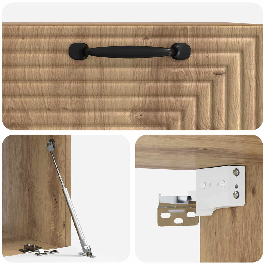 Wandbeugel TV-kast Artisanaal eiken 59,5 x 41 x 30 cm