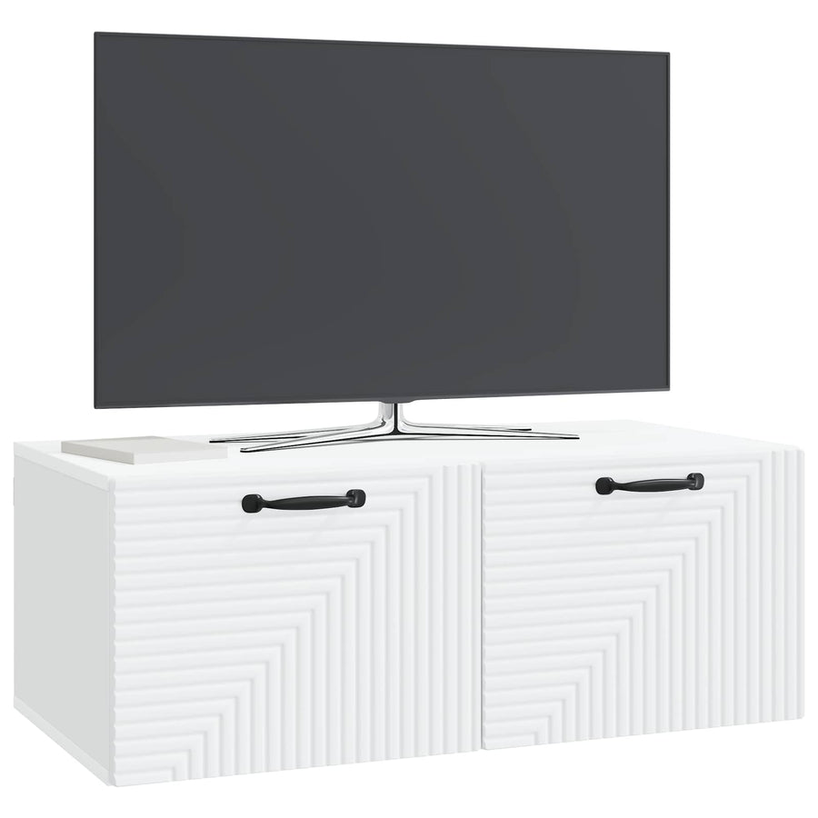 Wandbeugel TV-kast Wit 78,5 x 41 x 30 cm Bewerkt hout