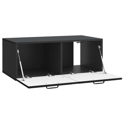 Wandbeugel TV-kast Zwart 78,5 x 41 x 30 cm Bewerkt hout
