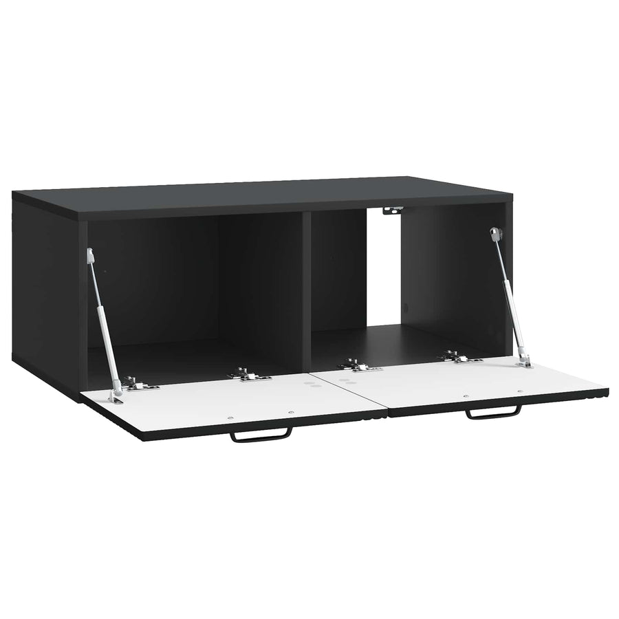 Wandbeugel TV-kast Zwart 78,5 x 41 x 30 cm Bewerkt hout