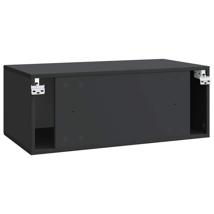 Wandbeugel TV-kast Zwart 78,5 x 41 x 30 cm Bewerkt hout
