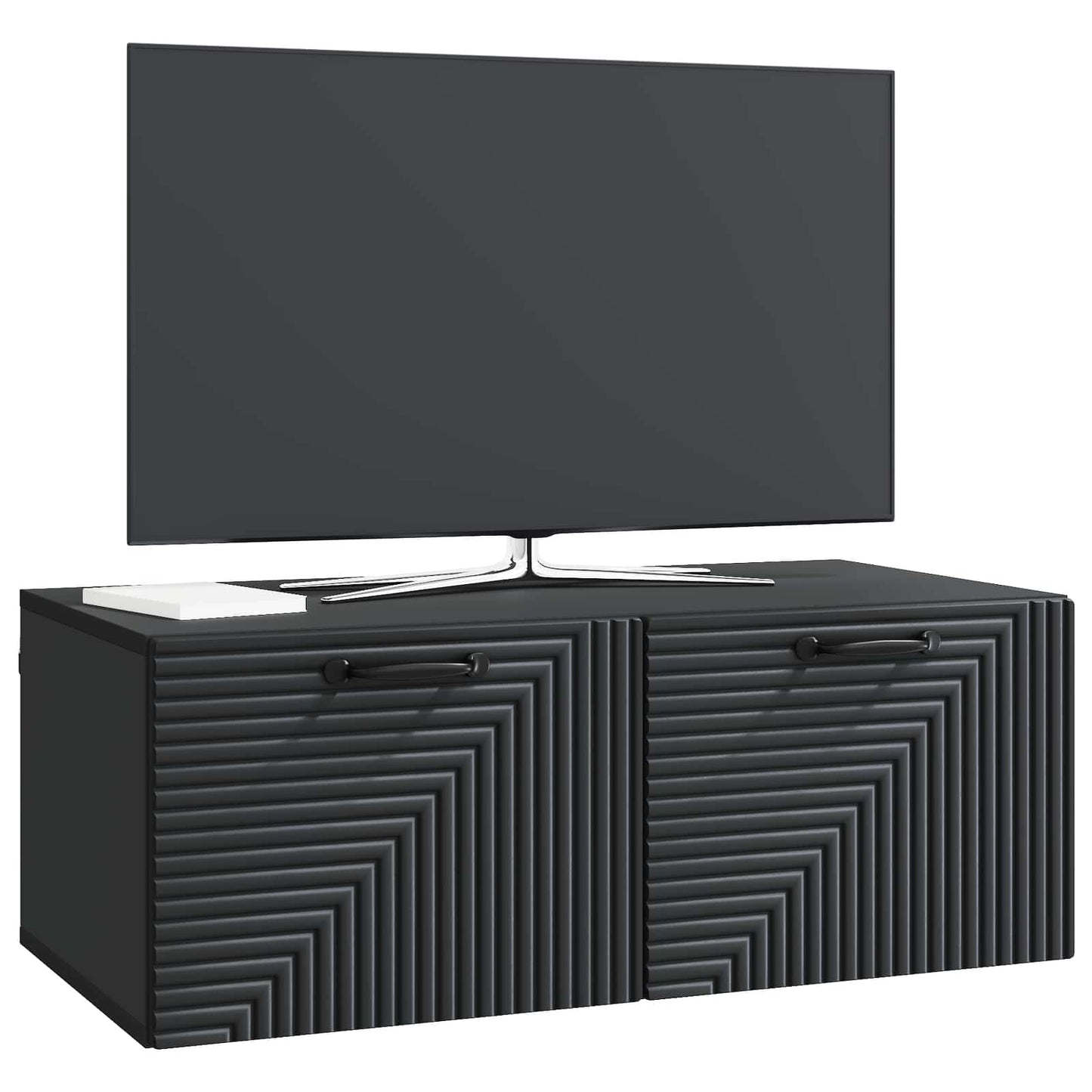Wandbeugel TV-kast Zwart 78,5 x 41 x 30 cm Bewerkt hout