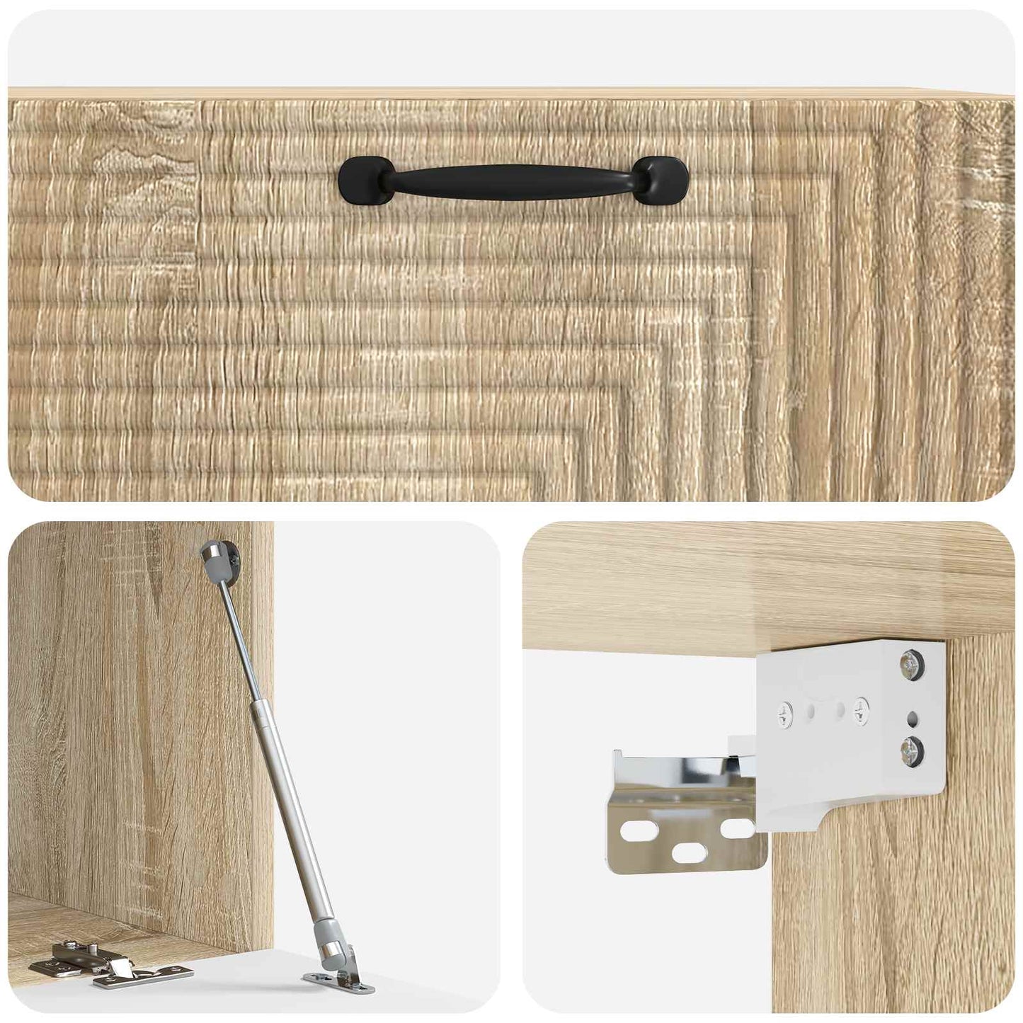 Wandbeugel TV-kast Sonoma Eiken 78,5 x 41 x 30 cm Bewerkt hout