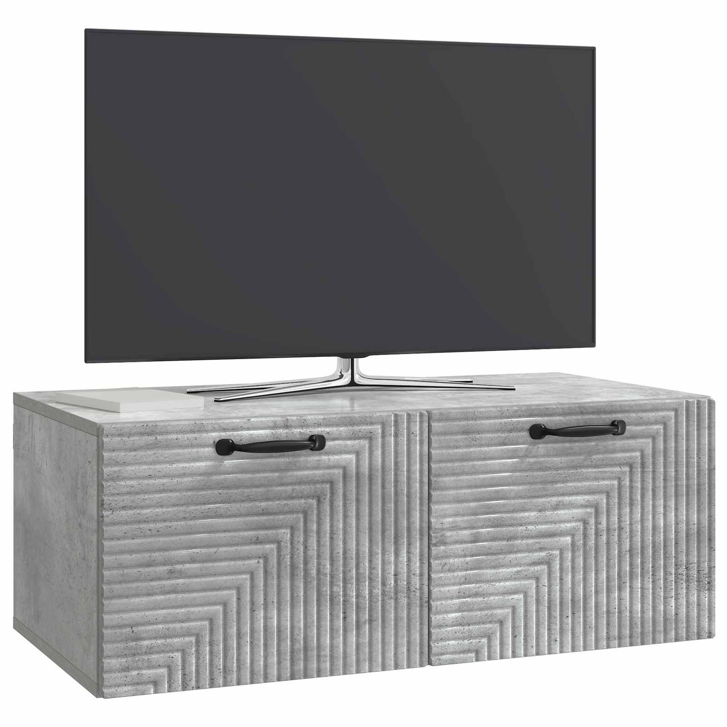 Wandbeugel TV-kast Betongrijs 78,5 x 41 x 30 cm Bewerkt hout