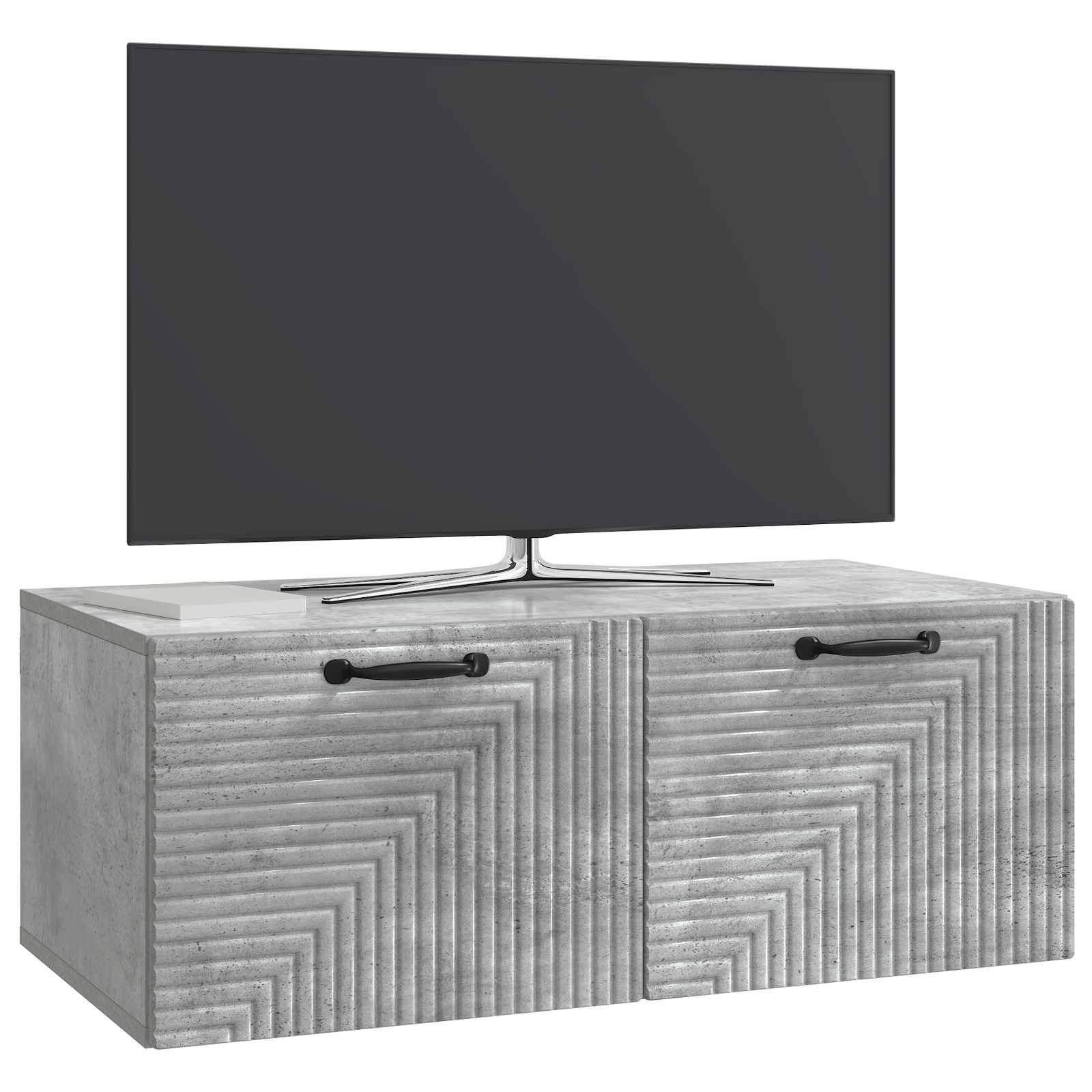 Wandbeugel TV-kast Betongrijs 78,5 x 41 x 30 cm Bewerkt hout