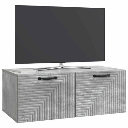 Wandbeugel TV-kast Betongrijs 78,5 x 41 x 30 cm Bewerkt hout