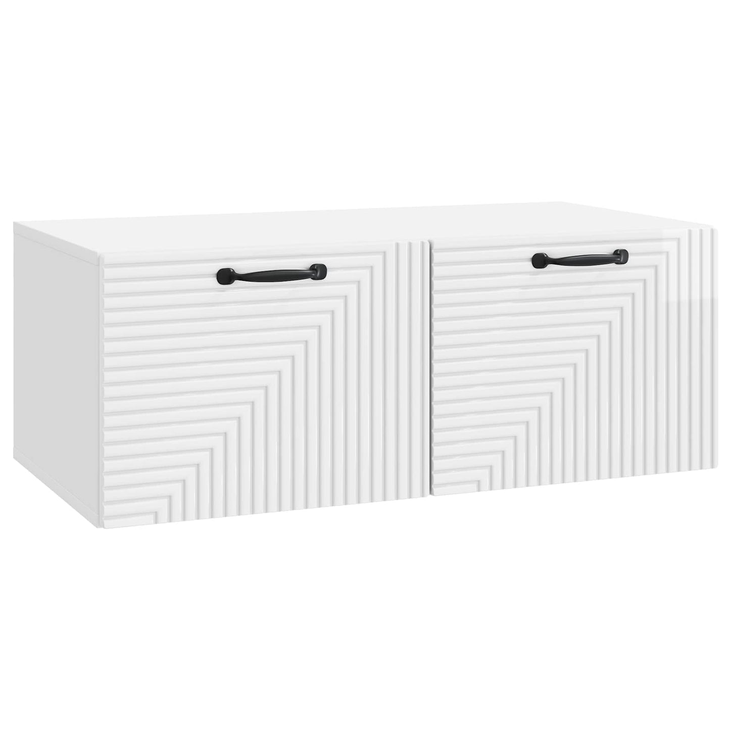Wandbeugel TV-kast Hoogglans Wit 78,5 x 41 x 30 cm Bewerkt hout