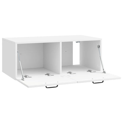 Wandbeugel TV-kast Hoogglans Wit 78,5 x 41 x 30 cm Bewerkt hout
