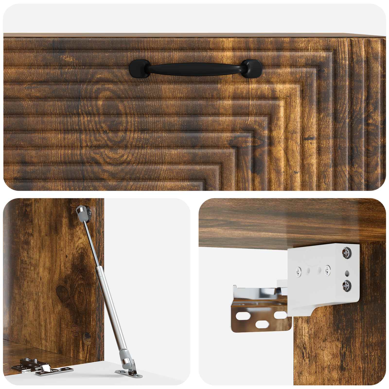 Wandbeugel TV-kast Gerookt eiken 78,5 x 41 x 30 cm Bewerkt hout