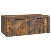 Wandkast tv 78,5x41x30 cm bewerkt hout gerookt eiken
