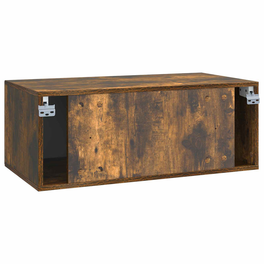 Wandbeugel TV-kast Gerookt eiken 78,5 x 41 x 30 cm Bewerkt hout