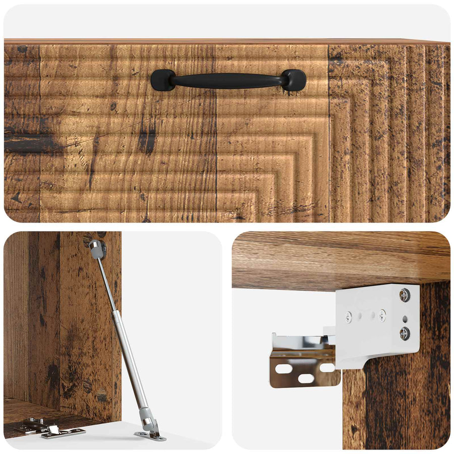 Wandbeugel TV-kast Oud hout 78,5 x 41 x 30 cm Bewerkt hout
