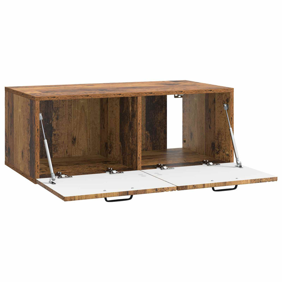 Wandbeugel TV-kast Oud hout 78,5 x 41 x 30 cm Bewerkt hout