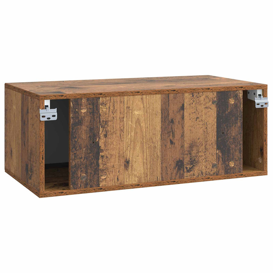 Wandbeugel TV-kast Oud hout 78,5 x 41 x 30 cm Bewerkt hout