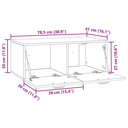 Wandbeugel TV-kast Oud hout 78,5 x 41 x 30 cm Bewerkt hout