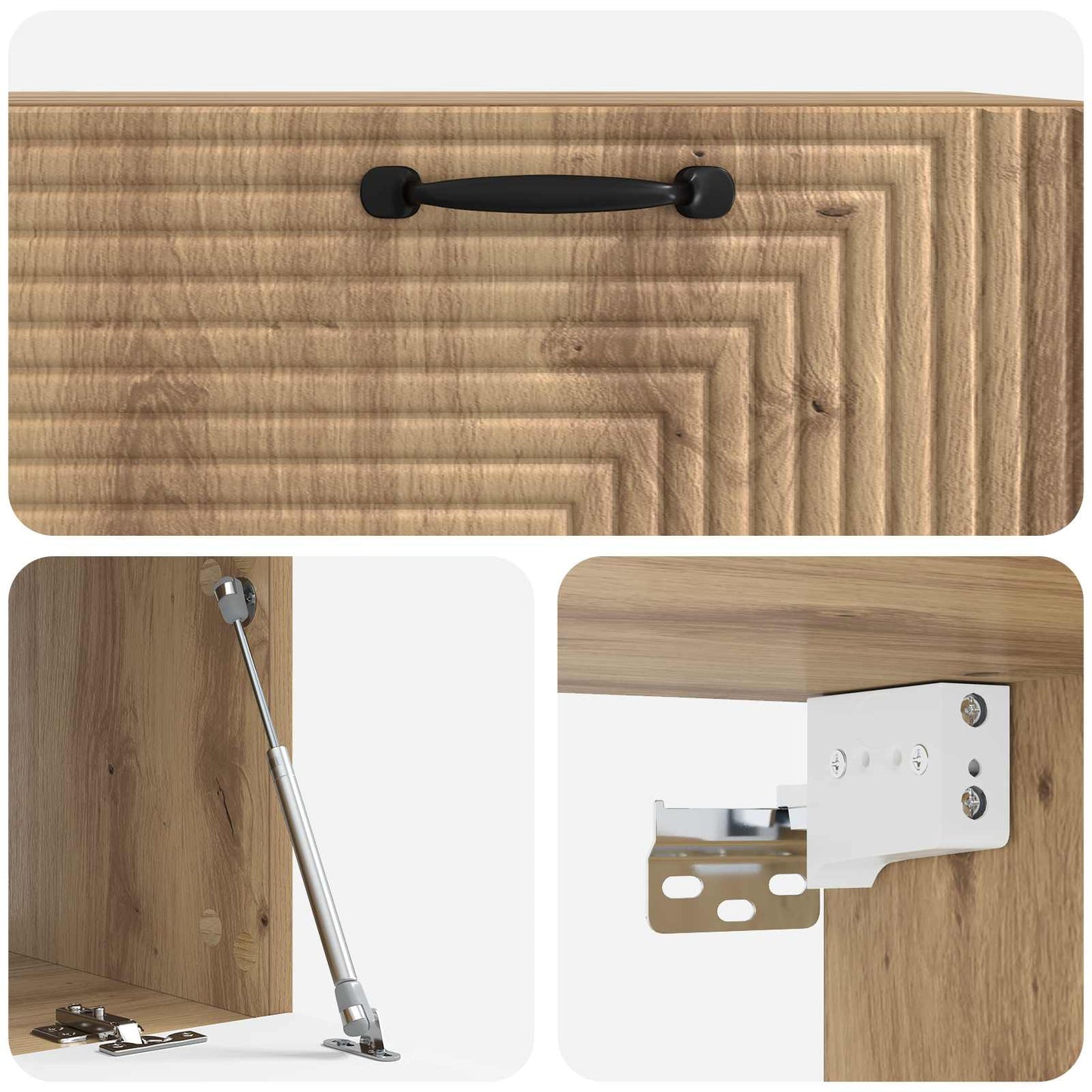Wandbeugel TV-kast Artisanaal eiken 78,5 x 41 x 30 cm