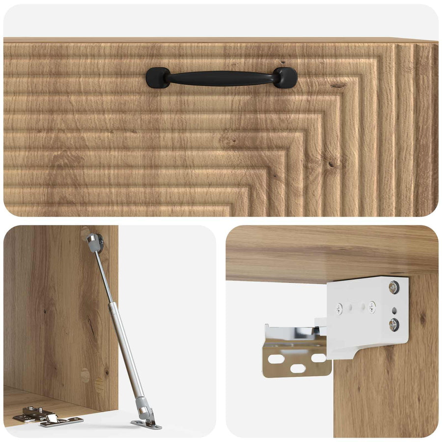 Wandbeugel TV-kast Artisanaal eiken 78,5 x 41 x 30 cm