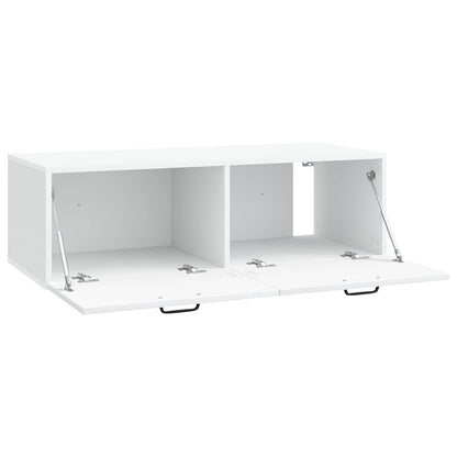 Wandbeugel TV-kast Wit 98 x 41 x 30 cm Bewerkt hout