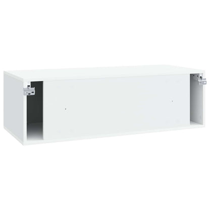 Wandbeugel TV-kast Wit 98 x 41 x 30 cm Bewerkt hout